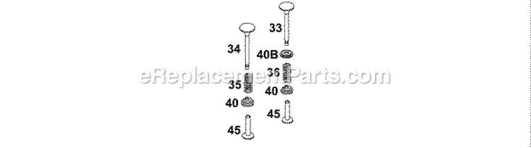 Valve Group Diagram and Parts List for  Briggs and Stratton Engine